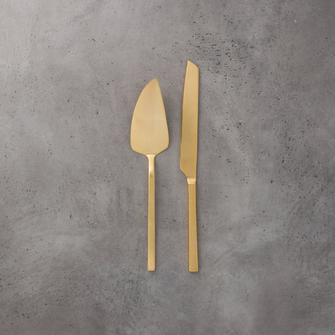 Brass Cake Knife Set