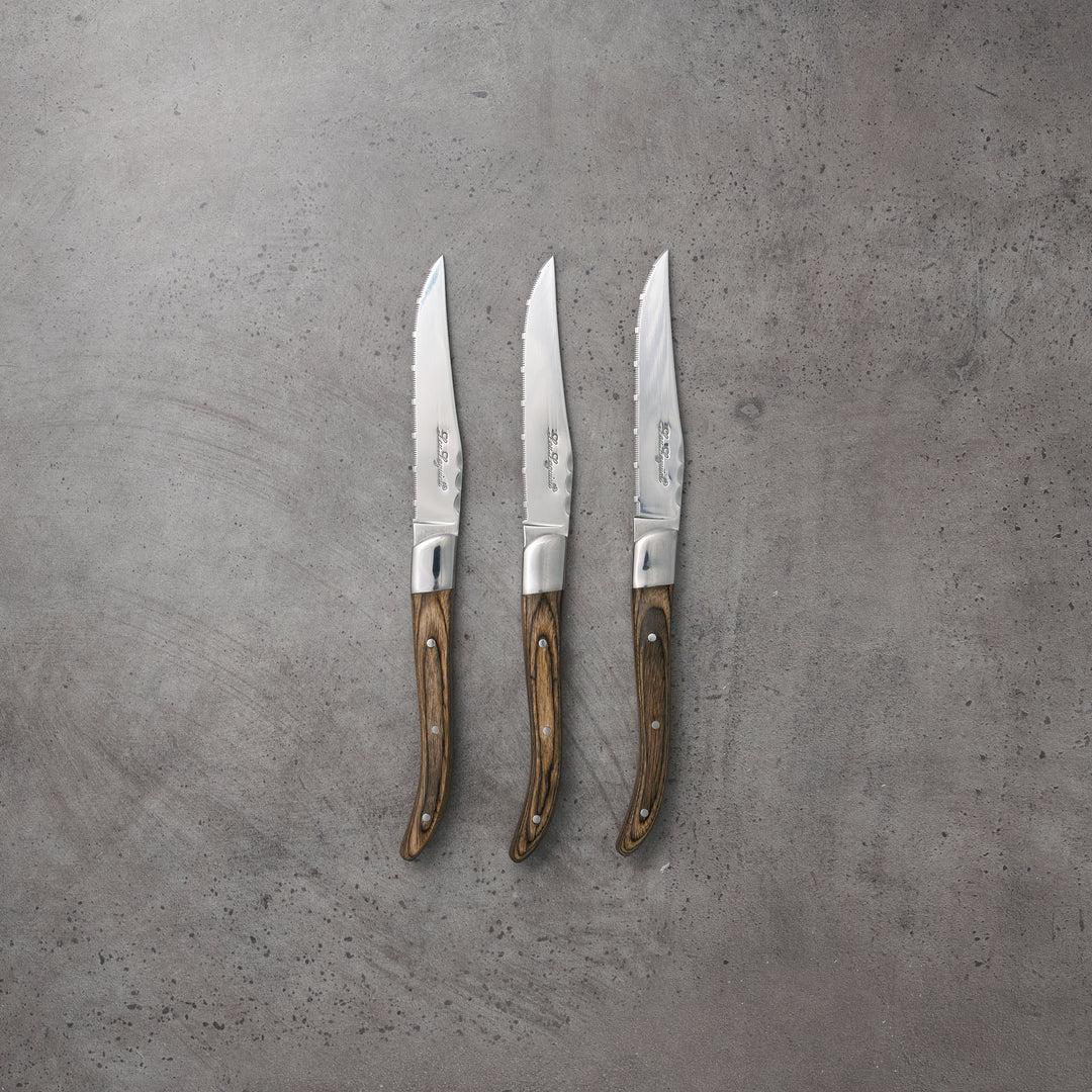 Medium Wood Euro Steak Knife