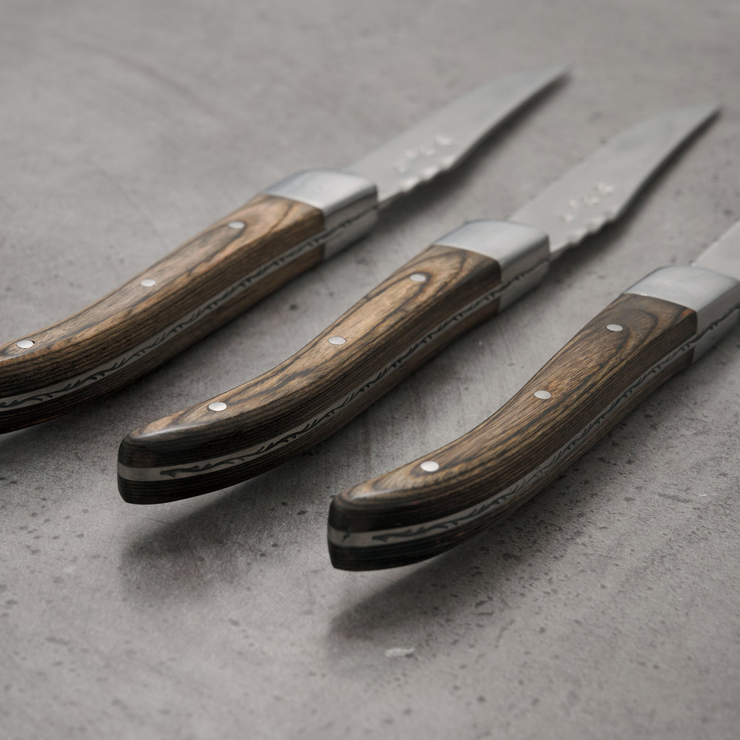 Medium Wood Euro Steak Knife
