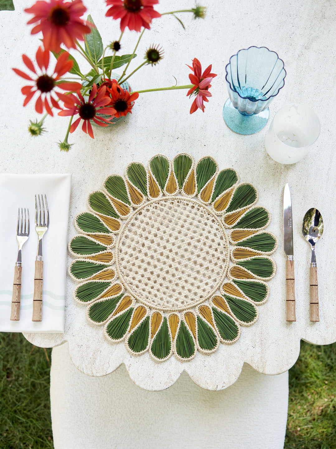 Soleil Fern Green & Olive Charger Mat
